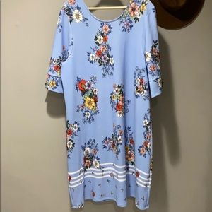 Baby Blue & Floral Dress